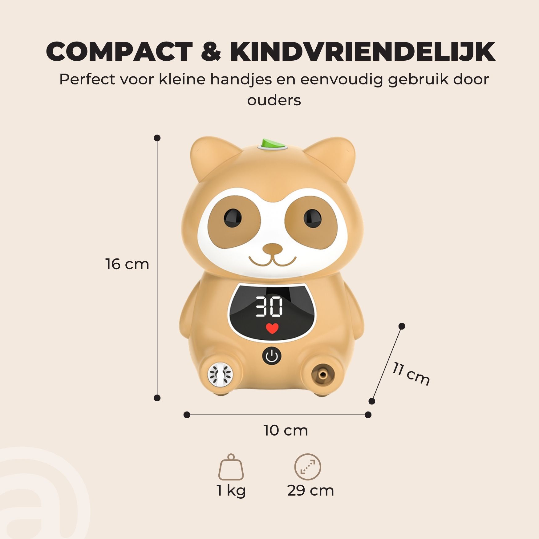ADEL Inhalator (Vernevelaar / Aerosoltoestel) met Digitaal Display - Kinderen - Afbeelding 4
