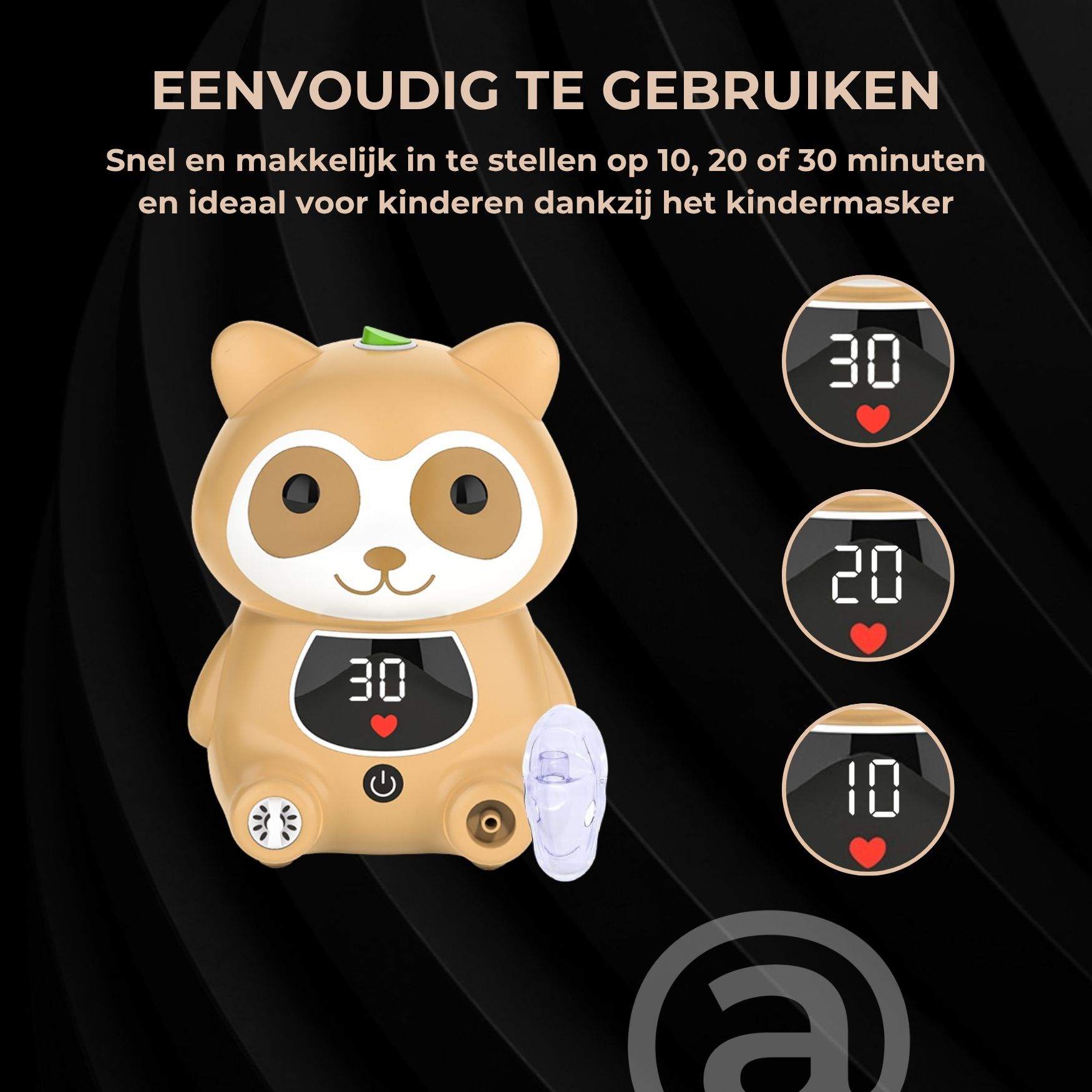 ADEL Inhalator (Vernevelaar / Aerosoltoestel) met Digitaal Display - Kinderen - Afbeelding 7