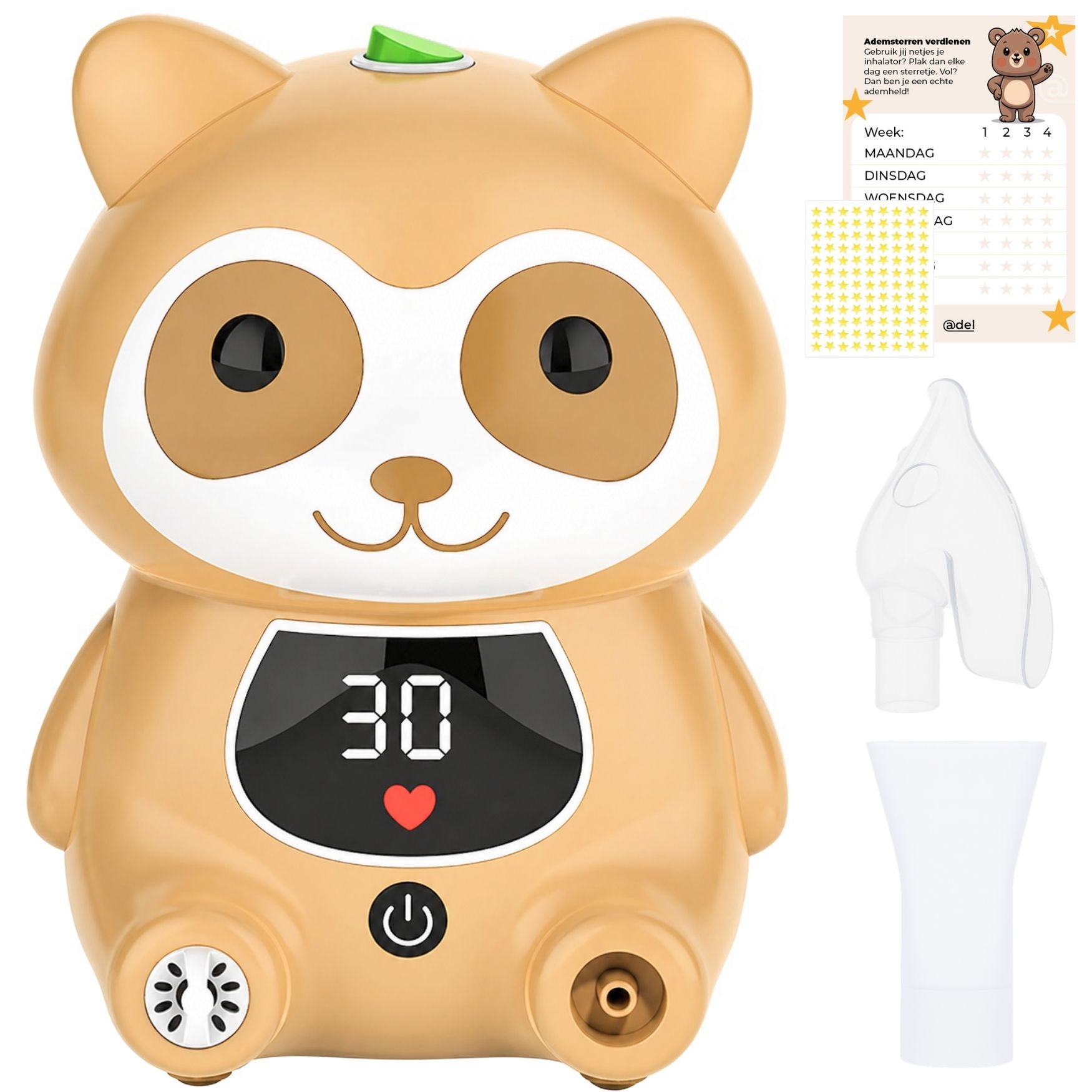 ADEL Inhalator (Vernevelaar / Aerosoltoestel) met Digitaal Display - Kinderen