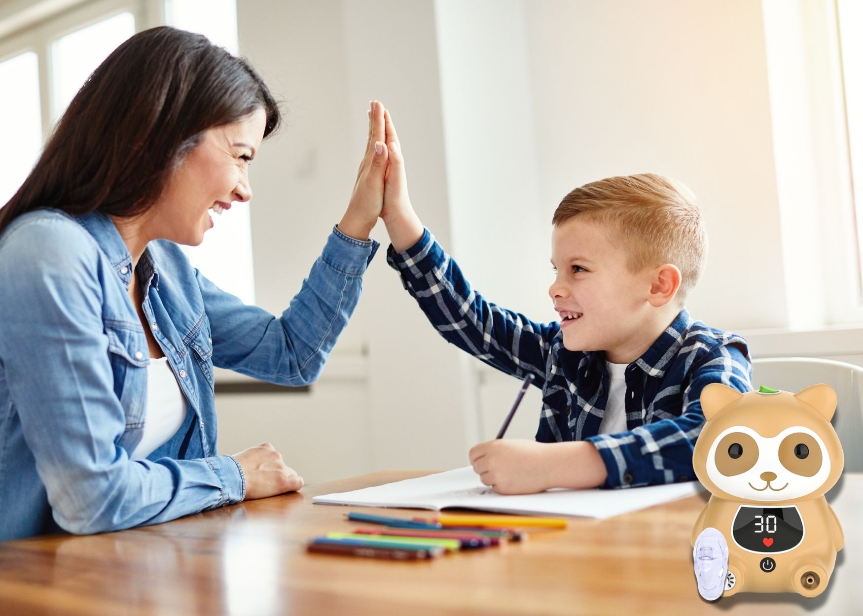 ADEL Inhalator (Vernevelaar / Aerosoltoestel) met Digitaal Display - Kinderen - Afbeelding 10
