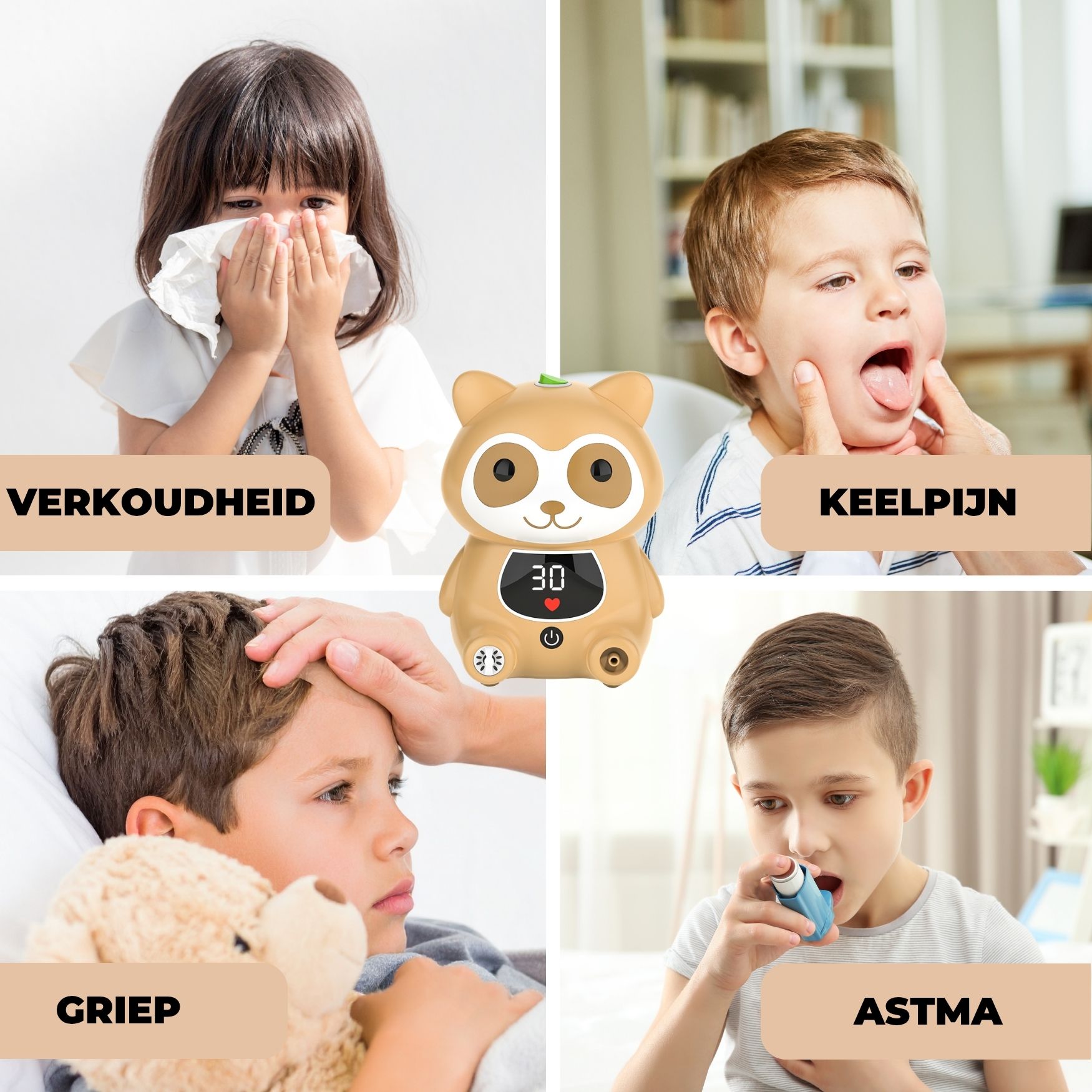 ADEL Inhalator (Vernevelaar / Aerosoltoestel) met Digitaal Display - Kinderen - Afbeelding 6