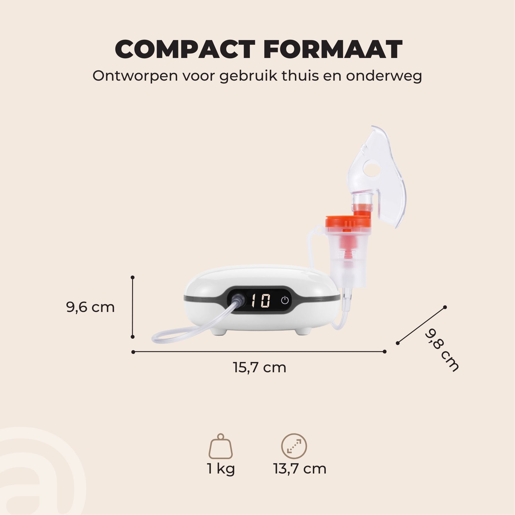 ADEL Inhalator (Vernevelaar / Aerosoltoestel) met Digitaal Display - Volwassenen - Afbeelding 4