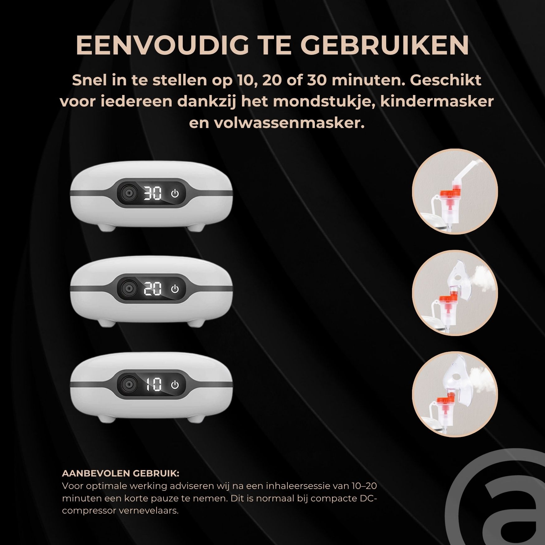ADEL Inhalator (Vernevelaar / Aerosoltoestel) met Digitaal Display - Volwassenen - Afbeelding 7