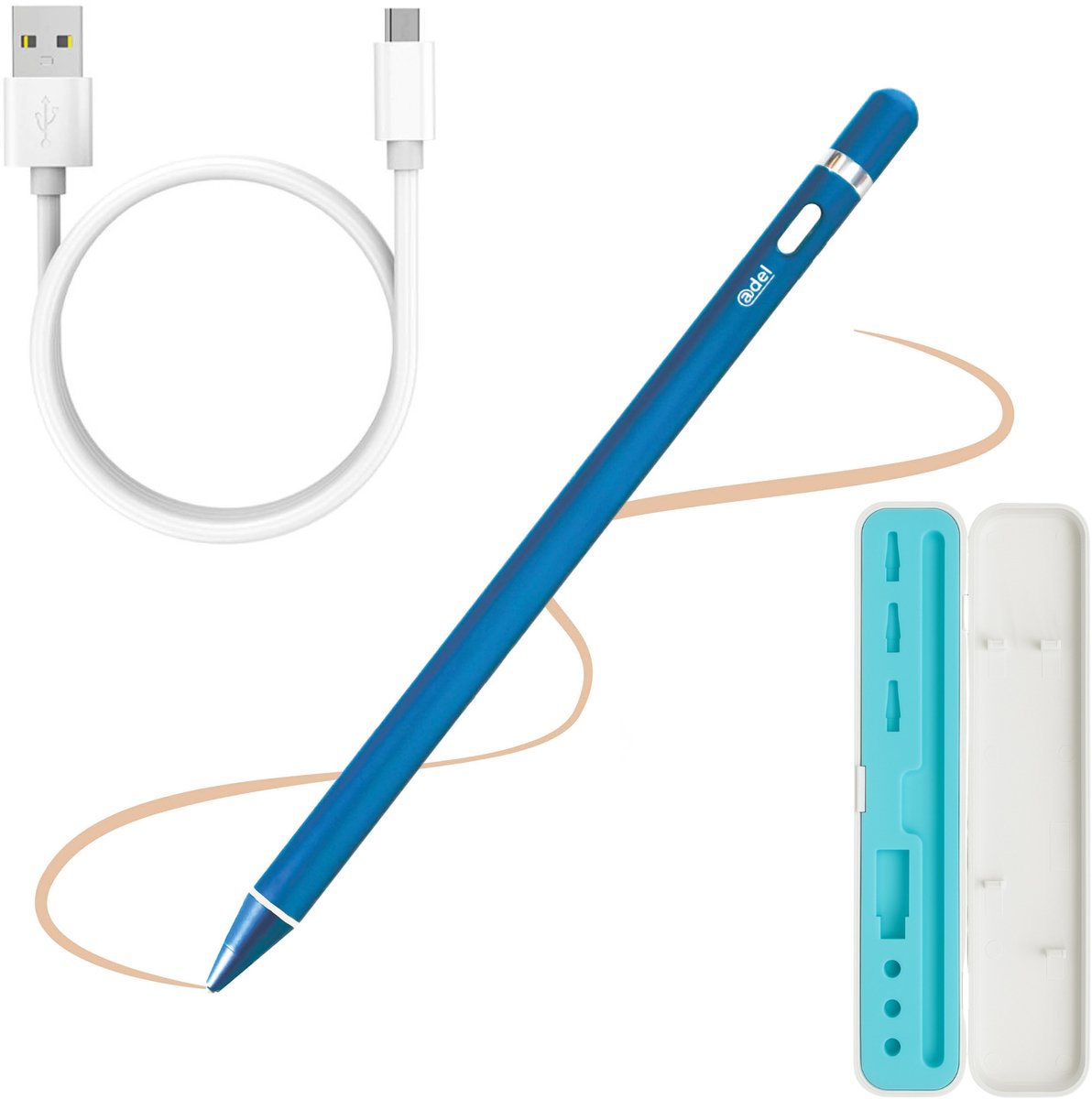 adel stylus pen blauw opbergcase