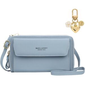 ADEL Crossbody Telefoontasje Dames Incl. Goud Hangertje - Lichtblauw